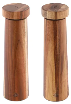 Produktbild von Navaris Salz und Pfeffer Mühle Set - Gewürzmühle Grinder Streuer für Gewürze - Salzstreuer Pfefferstreuer aus Holz - zum Mahlen - nachfüllbar