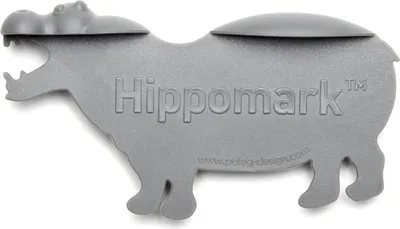 Produktbild von PELEG DESIGN - Hippomark Lesezeichen Bookmarks | Nilpferd Lesezeichen Kinder | Page Marker aus Kunststoff | Seitenhalter in grau