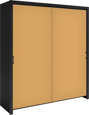 Produktbild von Schwebetürenschrank Frama 185X206X60 Cm 2 Türiger Kleiderschrank Schrank (Schwarz/Toffe)