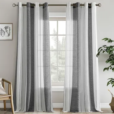 Immagine prodotto di Tende semitrasparenti a righe, set da 2, 140x270 cm, per soggiorno