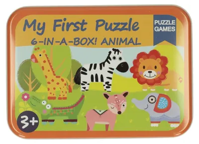Image de Mijn Eerste 6 Puzzels in Blik - Wilde Dieren