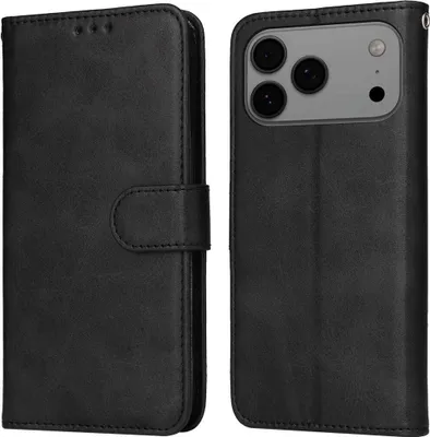 Produktbild von Mobigear Wallet iPhone 17 Pro Max Hülle Klapphülle Geldbörse - Schwarz