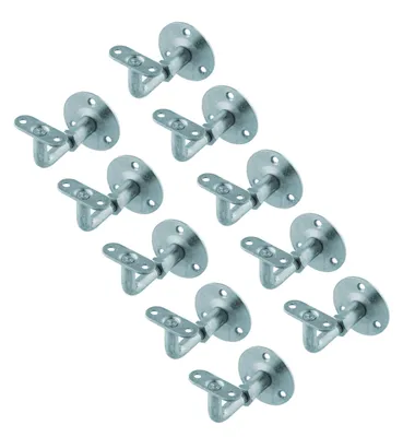 Image de Alberts 861612 Support de main courante, à fixer au mur, appui réglable, à visser, appui droit, galvanisé, set de 10 pièces