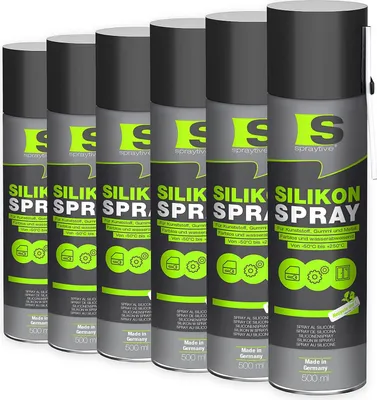 Produktbild von Spraytive 6x 500ml Silikonspray - Farbloses Schmier- & Gleitspray für Auto & Haushalt