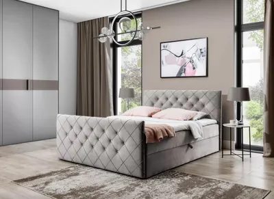 Obrázek produktu pro Boxspringová postel LENKA - 200x220, cappucino + topper