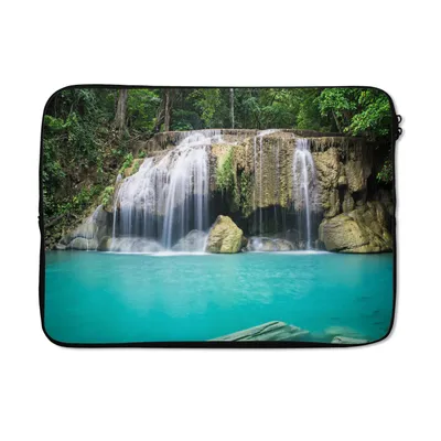 Produktbild von MuchoWow® Laptop Hülle 13 Zoll Wasser - Wasserfall - Bäume Laptoptasche - Laptophülle - Sleeve - Rundumschutz