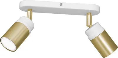 Immagine prodotto di Faretto da soffitto a 2 luci GU10 L: 40 cm piccolo in oro bianco orientabile lampada da soffitto in metallo soggiorno spot cucina corridoio