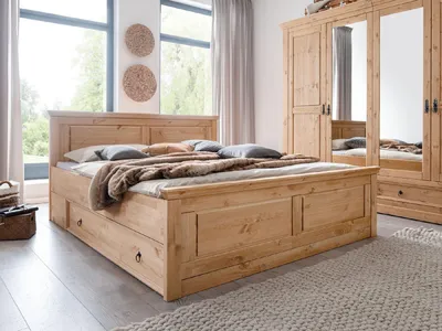 Produktbild von Bettkasten im 2 er-Set (ohne Bett) 155 x 26 x 68,5 cm Kiefer