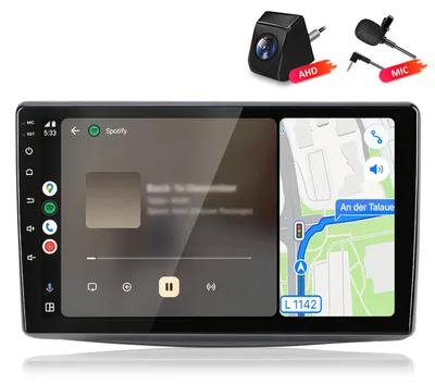 Zdjęcie produktu dla Radio samochodowe 4+64GB z kamerą i mikrofonem, kompatybilne z Alfa Romeo Mito 955 (2008-2019), z funkcjami Carplay, Android Auto, radiem multimedialnym, nawigacją GPS, Wi-Fi, Bluetooth, DAB+RDS oraz sterowaniem z kierownicy