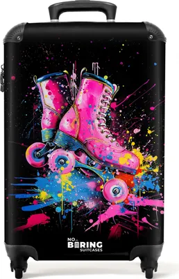 Obrázok produktu pre NoBoringSuitcases.com Príručný kufor z tvrdej škrupiny 55x35x20 cm, 36L, Graffiti Sport: Rollerblades, cestovný kufor na 4 kolieskach