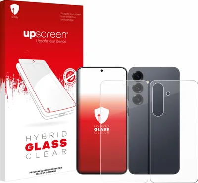 Produktbild von upscreen Schutzglas für Samsung Galaxy S25 (Display+Rückseite) Schutzfolie Panzer Folie Glas Display Schutz klar