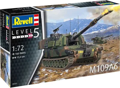 Produktbild von Revell 03331 Modellbausatz Panzerhaubitze M109A6  Maßstab 1:72, Level 5, Originalgetreue Nachbildung mit vielen Details 160 Teile