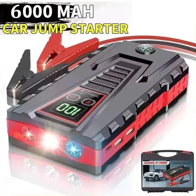 Obrázek produktu pro Přenosný startovací booster pro automobily - 12 V - 6000 mAh - špičkový proud 600 A - powerbanka - standardní model