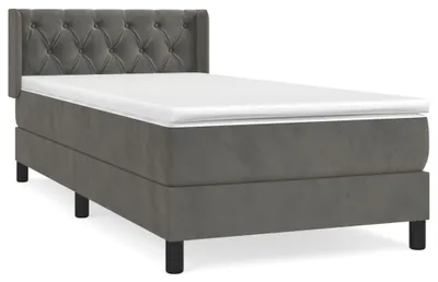 Productafbeelding van vidaXL Boxspringbed met matras, donkergrijs, 80x200 cm, fluweel