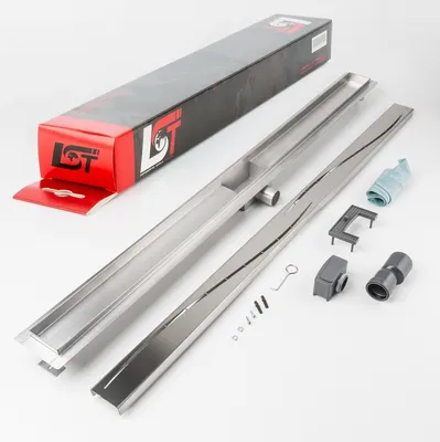 Produktbild von Duschrinne Stromlinie Wellen 1200 x 70 mm höhenverstellbar Duschablauf Duschrost