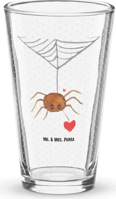 Produktbild von Mr. & Mrs. Panda Cocktailglas Spinne Agathe Liebe - Transparent - Geschenk, Liebesgeschenk, Wasserglas, Verliebt, Tumbler, Liebesbeweis, Glas, Longdrinkglas, Bierglas