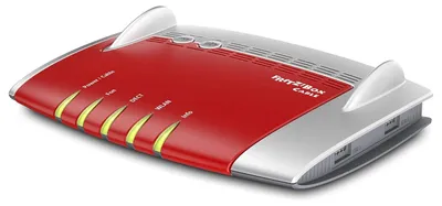 Produktbild von FRITZ! Box 6490 Cable, Wi-Fi 5 (802.11ac), Dual-Band (2,4 GHz/5 GHz), Ethernet/LAN, Rot, Tabletop-Router, KI-generiertes Bild