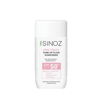 Produktbild von Sinoz - Pink Touch Tone Up Fluid Sunscreen SPF50+ / PA++++, 50ml - Sonnenschutz für einen ebenmäßigen Hautton