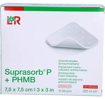 Image de Pansement mousse Suprasorb P+Phmb 7,5x7,5 cm 10 pces