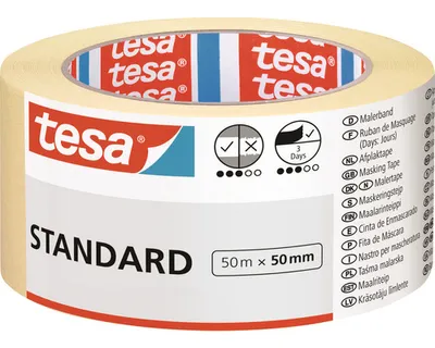 Obrázok produktu pre tesa 04323-00013-00 tesa Maler Krepp 4323 Základná papierová maskovacia páska, 50 mm x 50 m