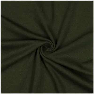 Bio Bündchenstoff Schlauchware 35(70) cm – Jersey Bündchen Meterware 270 g/m² Baumwolle Elasthan Oeko-Tex ab 25 cm dunkeloliv