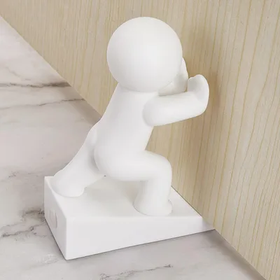 Produktbild von Niedlicher Türstopper, dekorativer Türstopper Buddy, schützt Ihre Böden, weiß, 1 Stück (Patent angemeldet)