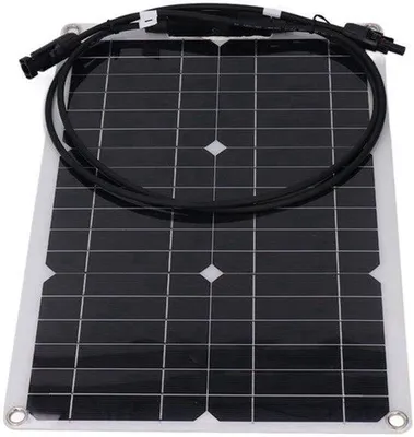 Zdjęcie produktu dla Elastyczny panel solarny 20W, 18V, monokrystaliczny - kompaktowy, lekki, przenośny - wodoodporny (IP67) - idealny do kamperów, łodzi i biwakowania