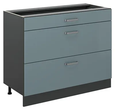 Produktbild von Küchenunterschrank Vicco R-Line Blau-Grau/Anthrazit 100 cm ohne Arbeitsplatte, Model 71582