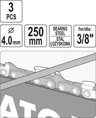 Produktbild von Yato YT-85025, 76,2 / 8 mm (3 / 8"), 3 Stück(e), 250 mm