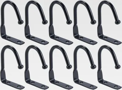 Produktbild von 10 Stück Unterschrankhaken, Unterschrank-Becherhalter, Metall-Unterregal-Kleiderhaken, Utensilien-Aufbewahrungsbügel