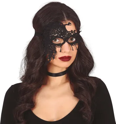 Immagine prodotto di Carnevale di Venezia Maschera Occhi Misteriosi Nero Halloween Ballo Mascherato Nascondere Glamour Partito Tenebre Eleganza Notte Celebrazione Festival, Colore: Nero