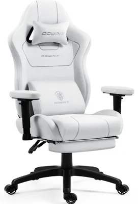 Image de Fauteuil de gaming en tissu, avec coussin à ressorts ensachés, support lombaire massant, repose-pieds, taille XXL, ergonomique, couleur bleue