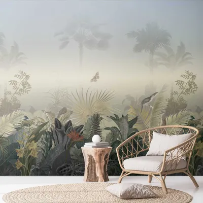 Produktbild von Profhome 392701-GU Fotovliestapete Dschungel matt blau grün grau 2,65 m x 2,8 m