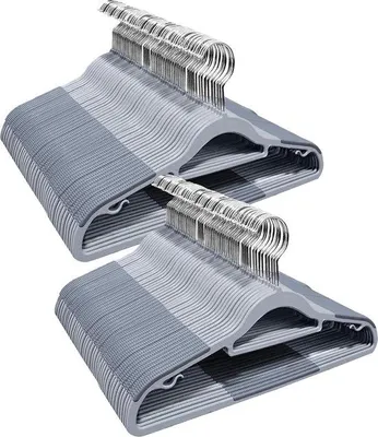 Zdjęcie produktu dla Wieszaki na ubrania antypoślizgowe 42 cm, szaro-srebrne