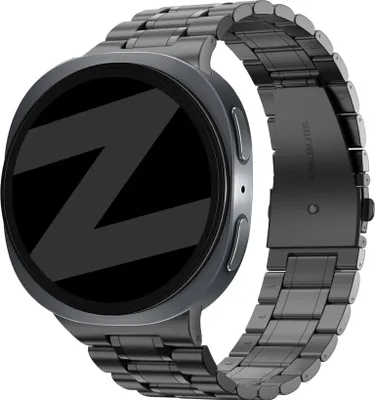 Produktbild von Bandz Stahlband 'Deluxe' - Hochwertiges Metallband passend für Samsung Galaxy Watch 8 - 40mm / Galaxy Watch 8 - 44mm / Galaxy Watch 8 Classic - Inklusive Verkürzungsset (schwarz)