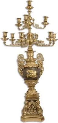 Obrázok produktu pre Casa Padrino Barokový svietnik zlato/bronz 62 x 62 x v. 122,5 cm - Nádherný pozlátený bronzový svietnik 10 plameňov - Noble & Magnificent
