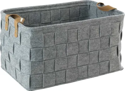 Produktbild von Aufbewahrungskorb - 41 x 23 cm - Hellgrau - Filzgeflecht - mit Tragegriffen