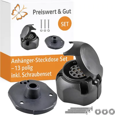 Produktbild von 13 polige Steckdose für Anhängerkupplung mit integriertem Abschaltkontakt PVC Gehäuse inkl. Dichtung und Schrauben