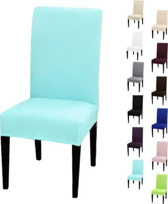 Produktbild von Stuhlhusse Stretch Türkis elastischer Universal Stuhlüberzug Esszimmer Stuhlbezug Dehnbar, 1 Stück,