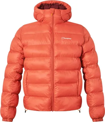 Orangerote synthetisch isolierte Jacke mit Kapuze und Reißverschluss von Berghaus