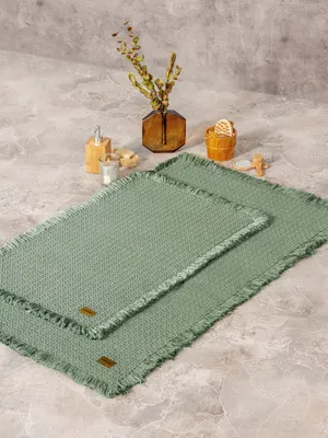 Produktbild von Mijolnir, Bath Rug - Green, Badematten-Set (2 Stück), Grün, 100% BAUMWOLLE, 75 x 125 cm