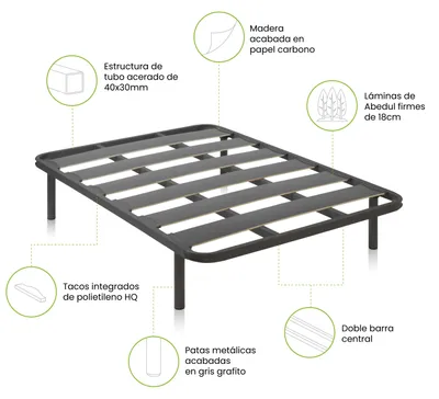 Imagen del producto de duehome -Somier de láminas con estructura metálica RX Carbon