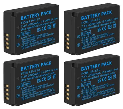 Immagine prodotto di Batteria ricaricabile, doppio caricabatterie LCD, ricarica rapida, 4 batterie