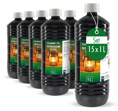 Produktbild von 15x 1 L FLAMBIOL® Petroleum Heizöl in Flaschen