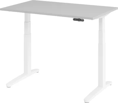 Produktbild von bümö Schreibtisch elektrisch XBHM - Größe:  120 x 80 cm, Nachbildung: Grau, Gestell: Weiß