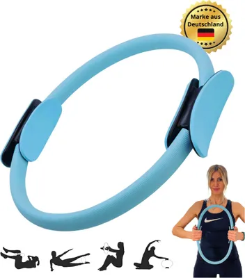 Immagine prodotto di Anello Winch Pilates |  con morbida imbottitura | anello di resistenza per l'allenamento di tutto il corpo, lo yoga e la fisioterapia | (blu)