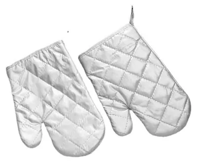 Zdjęcie produktu dla Rękawice kuchenne, srebrne (zestaw 2 sztuki), odporne na wysokie temperatury, idealne do gotowania, pieczenia i grillowania
