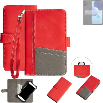 Produktbild von K-S-Trade Handy Schutzhülle kompatibel mit TCL 406 Hülle Portemonnee Brieftasche Klapphülle Kartenfächer Flip Wallet Case Etui