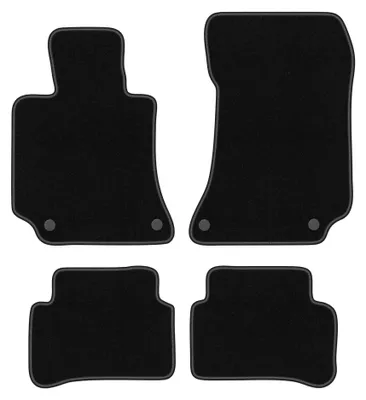 Image de Tapis de sol en moquette pour Mercedes E W212 2009-2016 (berline/break/coupé) – jeu 4 pièces, noirs, sur mesure – Wielganizator BASIC