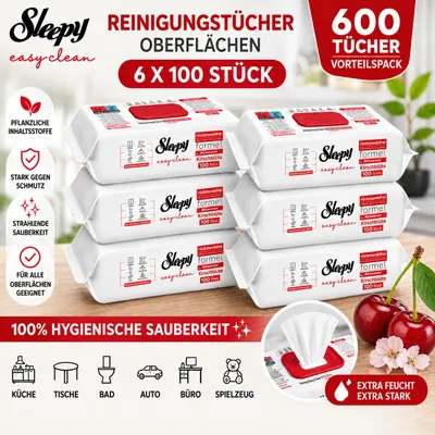 Obrázek produktu pro Sleepy Oberflächenreinigungstücher Cherry Blossom 6x100
